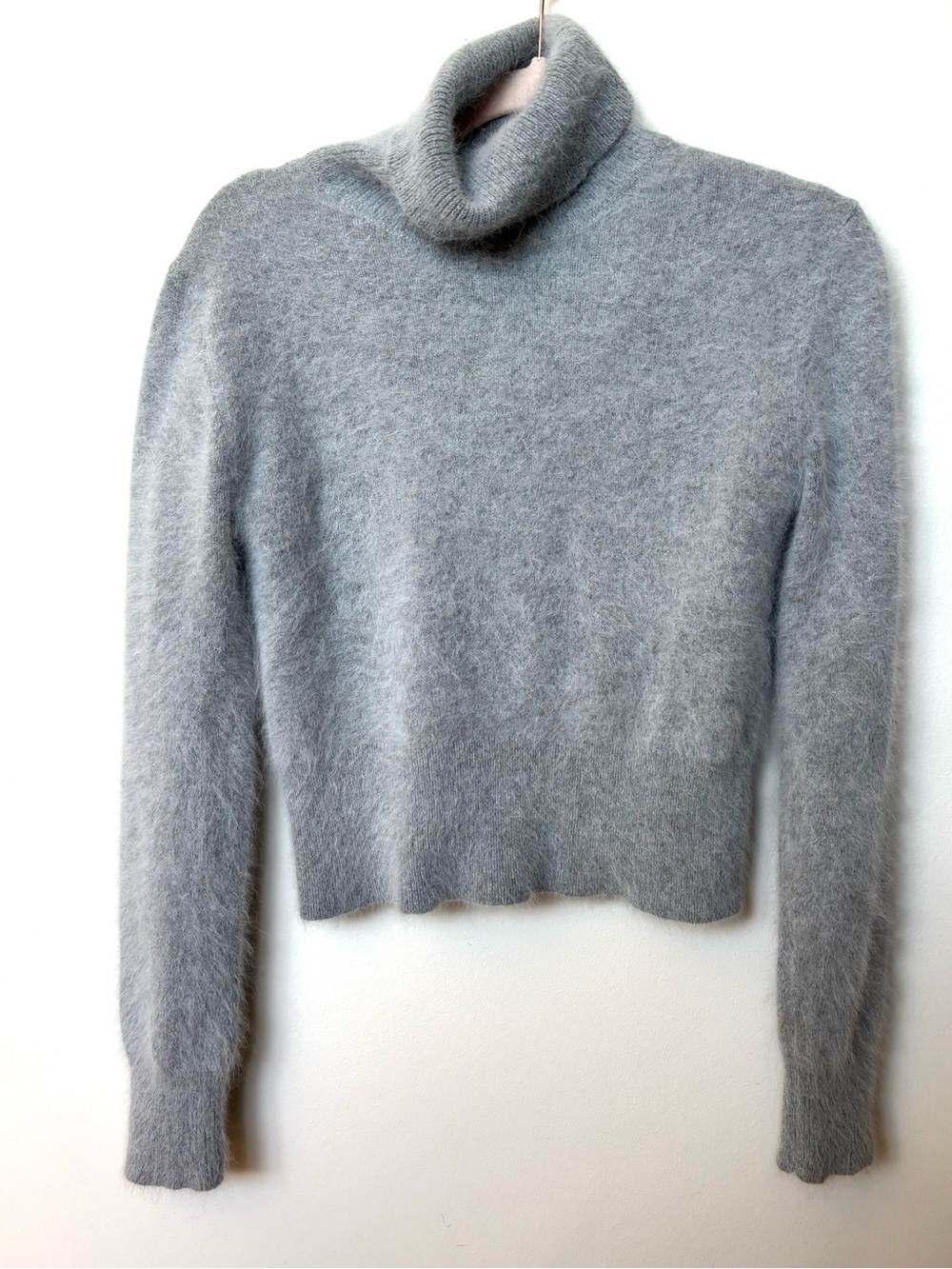 Micheal Kors grey angora blend turtleneck sweater S quiet luxury old money Fall